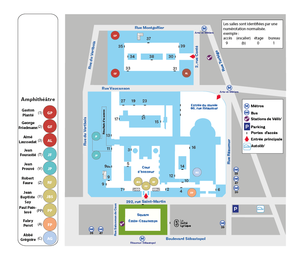 Plan Paris 3e des amphithéâtres